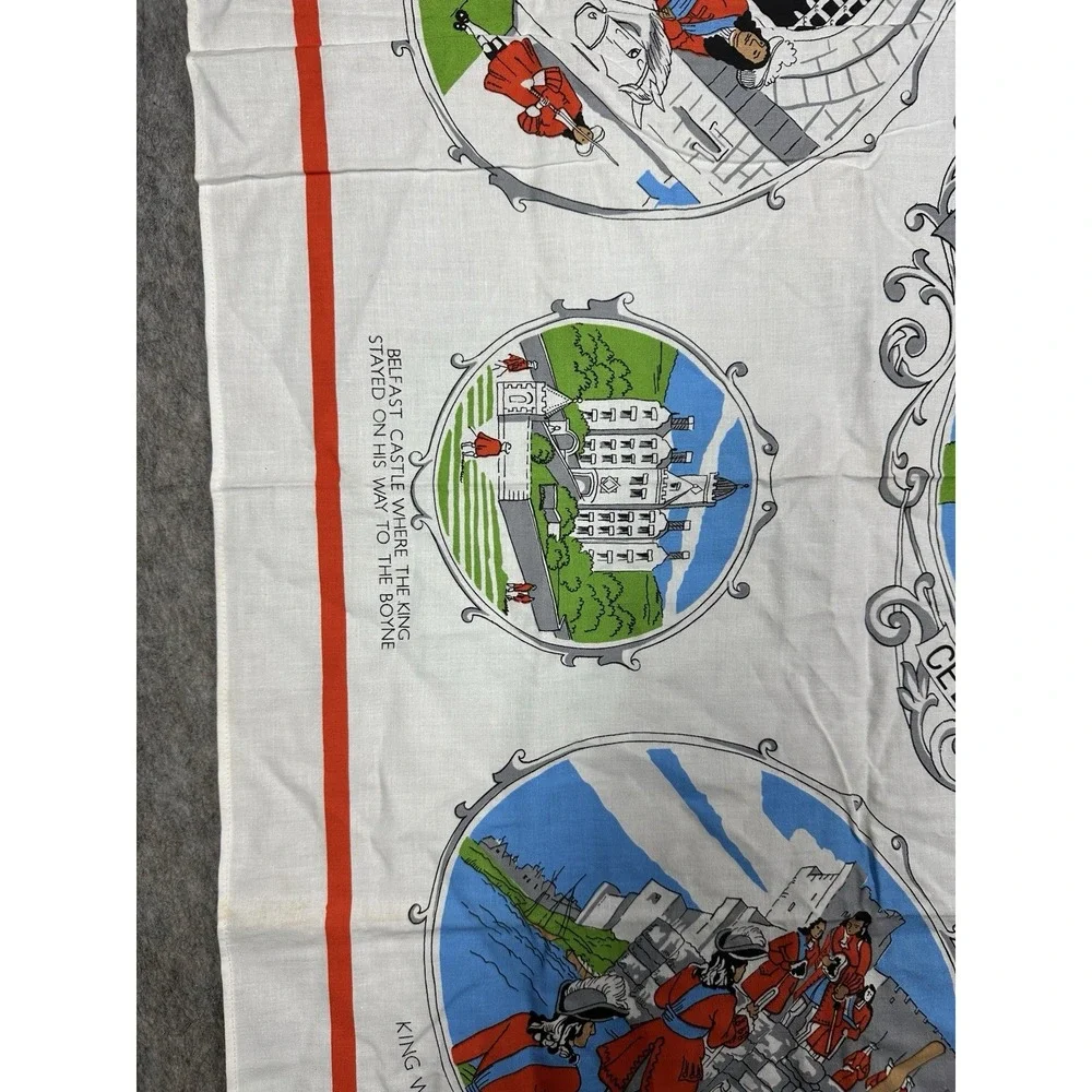Vintage 1990 Battle of the Boyne Tea Towel William of Orange Irish Linen 33